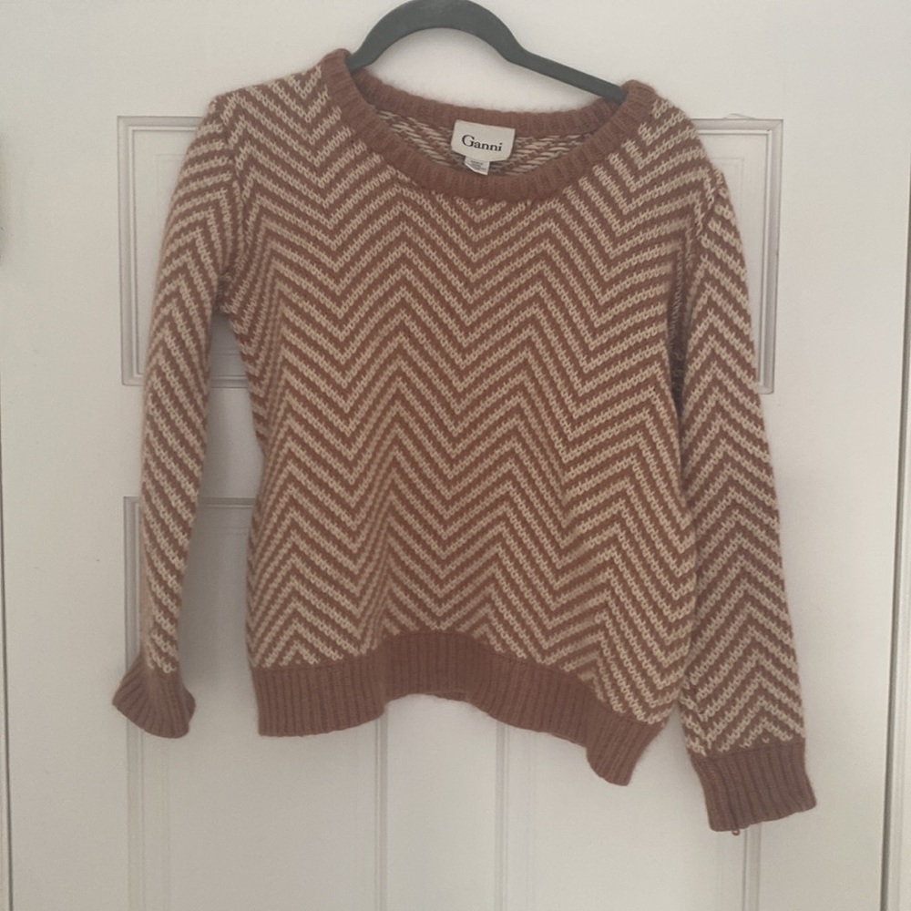 Ganni Anthropologie Chevron Angora Sweater